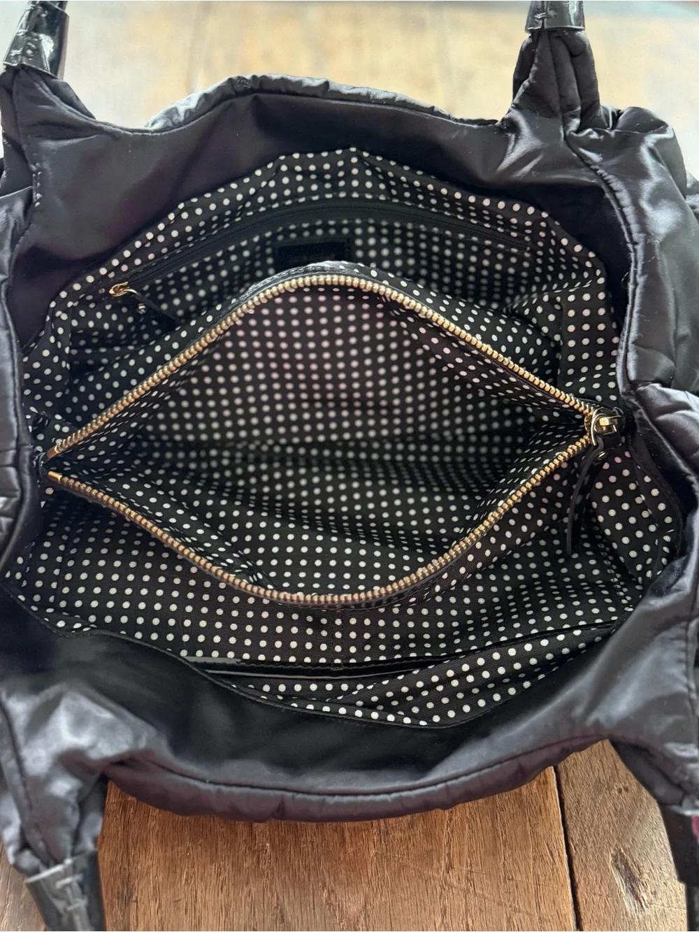 Kate Spade Nylon Quilted Shoulder Bag - Black